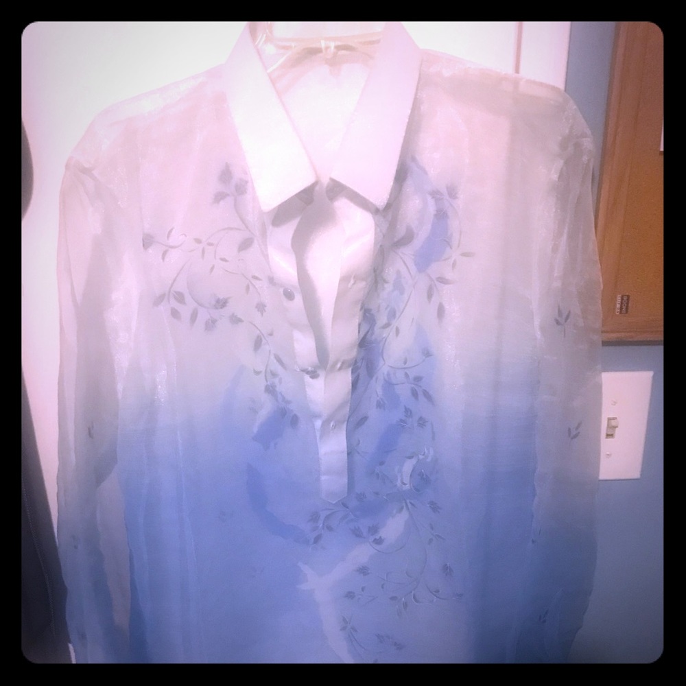Blue & White Barong
